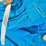 Free People  Bali Babe Hold On Mini Button Down Stretch Smocked Turquoise Dress Photo 5