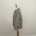 Free People  Moonchild Shirt Jacket Shacket Denim Utility Distressed Olive Green Photo 7
