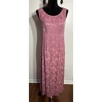 Chadwick's VTG Dress & Jacket Mauve Floral Back Pleat Bow Sleeveless Dress Size 8 Photo 4