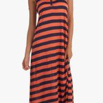 Splendid  Swim Women's Navy/Orange Striped Maxi Dress NEW Photo 0