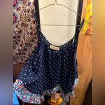 Abercrombie & Fitch Navy Polka Dot Floral Trim Dress Photo 0