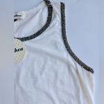 Alythea  Beaded Sleeveless Tank Top White/Black Size S NWT Photo 8