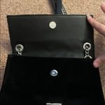 Karl Lagerfeld  Black Velvet Rose Pattern Shoulder Bag Photo 6