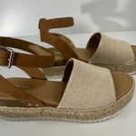 Soda Beige Size 10 New Platform Espadrille Ankle Strap Sandals Photo 0