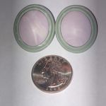 Pastel Purple and Mint Green Vintage Round Retro Boho Earrings Photo 2