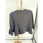 Eloquii  Womens Ruffle Sleeve Jacket Blazer Open-Front 3/4 Ponte Black Size 16 Photo 6