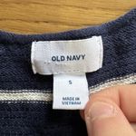 Old Navy  Women Size Small Lightweight Tunic Sweater V Neck Blue Striped Comfort Photo 2