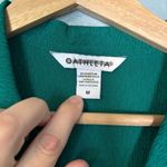 Athleta  Womens Echo Button Down Short‎ Sleeve Shirt Teal Green Medium Athleisure Photo 2