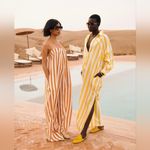 OU. La Medina Sun Striped Dress Yellow Size L Photo 1