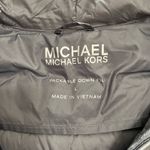 Michael Kors  Silver Packable Down Filled Long Hoodie Jacket Winter Coat Sz L GUC Photo 4
