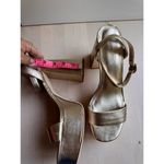 L'Agence LARROUDE Dolly Sandal In Gold Metallic Leather size 10 Photo 7