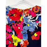Loft Ann Taylor  Navy Blue Floral Print Short Sleeve Shift‎ Dress Size Small Photo 4