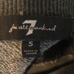 7 For All Mankind Ruffled Shoulder Crop Sweatshirt Sz. S Gray Raw Seams Casual Photo 7