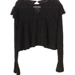 ZARA Pointelle Black ruffles top Photo 5