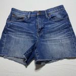Madewell High-Rise Denim Shorts Women 27 Blue Wide Opening Raw Hem Stretch F7019 Photo 2