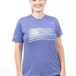 Huntworth New Women's T Shirt XL Distressed Flag Graphic Tee American Flag Blue Photo 0