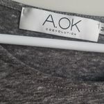 A. OK Coevolution gray shirt w ruffle sleeve Size M Photo 2