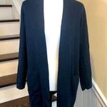 J.Jill Navy Blue Flat Knit Open Cardigan w Hand Pockets Sz XS Photo 0