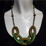 Vintage Green & Brown Necklace Green Photo 1