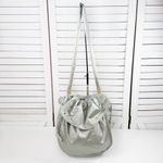 Lily Y2K Satin Studded Drawstring Hobo Shoulder Bag Sage Green Silver Gold Photo 3