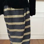 Vintage 80s Albert Nipon 2pc Special Occasion Black Velvet Jacket Gold Black Ski Size 6 Photo 5