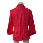 Peck & Peck Collection Women's Red 100 Linen Textured 3/4 Sleeve Blazer Size 6 Photo 3