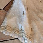 Laurence Kazar Vintage  Cream Gold Tassel Beaded Sequin Metallic Glam Blouse top Photo 11