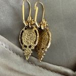 Gold Tone Victorian Style Earrings With Pearls Gold Photo 8