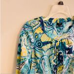 Talbots Women’s Blue Yellow Paisley Pleated Top Size Petite 4 Photo 4