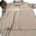 SheIn  Curve Beige Tan‎ High Low Long Sleeve Button Down Shirt Size 0XL Photo 6
