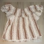 Daytrip  Off-Shoulder top  Cream and Brown shirt Photo 1