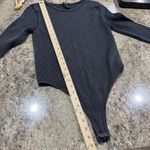 Forever 21  Bodysuit Women M/L Grey Ribbed Minimalist Basic Streetwear Grunge Photo 6