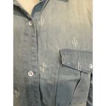 Ali Miles Chambray Cactus Print Tencel Shirt Dress Women's Small Western Boho Blue Photo 1