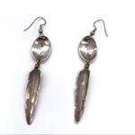 Vintage Native American Sterling 925 Silver Feather Earrings Photo 2