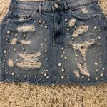 ZARA Trafaluc Collection Distressed Denim Jean Skirt Size M Photo 2