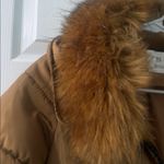 Brown Puffer Coat with Faux Fur Hood Size L Photo 2