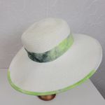 Sun n Sand Womens Sun Hat White Green Tie Dye Ribbon Trim Wide Brim Beach Summer Photo 66