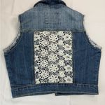 Rue 21  Blue Denim Vest with White Lace Photo 3