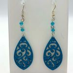 Geometric 3D Printed Earrings Blue Photo 1