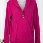 Banana Republic  Shawl Collar Pullover Sweatshirt Pink Cotton Blend Women's M Photo 0