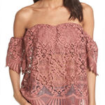 Lovers + Friends NWT  Life’s a‎ Beach Lace Off the Shoulder Top Photo 0