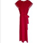 Ann Taylor NWOT  EYELET SLEEVE BELTED JUMPSUIT RED SZ-8 Photo 3