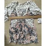 Free People  Tallulah White Print‎ Floral Mini Dress Womens Size XS Wide Sleeves Photo 2