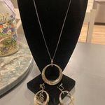 Vintage Silver Etched Hoop Drop Chinese Character Screw Back Earrings Photo 0