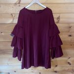 Lucca Couture Lucca maroon tier sleeve long sleeve dress Photo 1