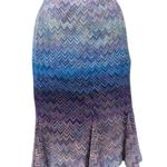 Missoni Blue & Purple Classic Zigzag Knit Skirt w/ Pleats 6/42/Blue Cotton Top Photo 3