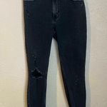 Abercrombie & Fitch Abercrombie The Skinny High Rise Distressed Black Jeans 4 Short 27 Photo 1