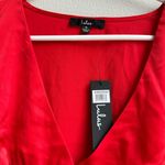 Lulus NWT  Head Held High Wine Red Satin Holiday Party Romantic Top Size Medium Photo 5