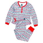 Tommy Hilfiger 2-Piece Holiday Pajamas Set Fair Isle Waffle Knit Size L NWT Photo 1