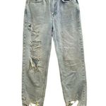 We The Free  high Rise relaxed fit Distressed Jeans, Raw Hem, light wash size 25 Photo 0
